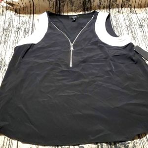 Alfani Blouse Zip up Sleeveless Size 16W Women's
